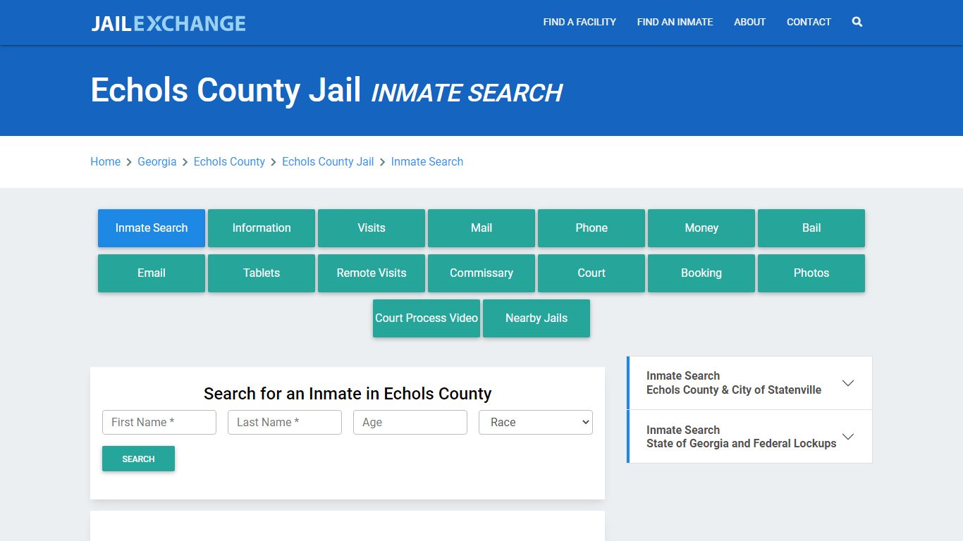 Echols County Jail, GA Inmate Search: Roster & Mugshots