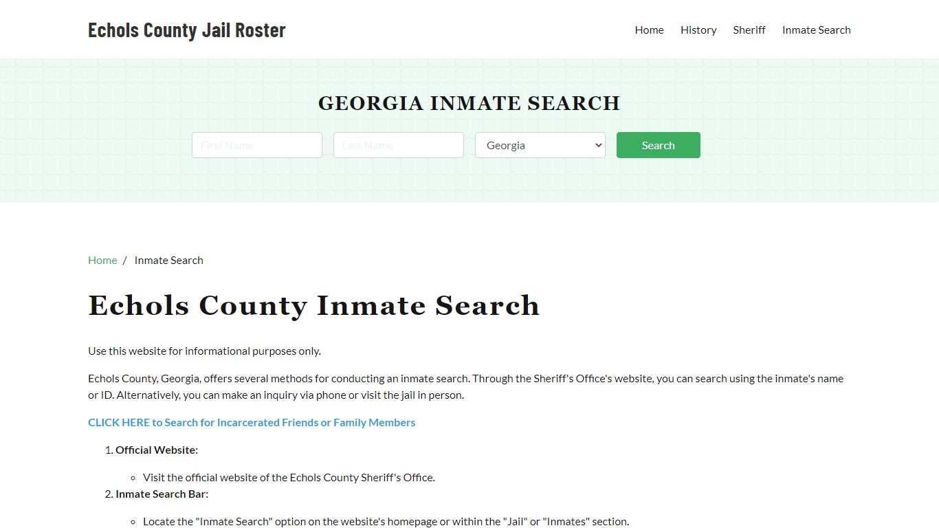 Echols County, GA Detainee Lookup